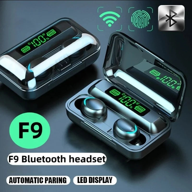 Fone de Ouvido Bluetooth TWS F9-5 Sem Fio Estéreo HiFi Esportivo com Microfone