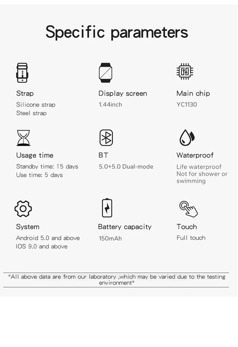 Smartwatch Android 2024 com Monitoramento de Oxigênio e Pressão.