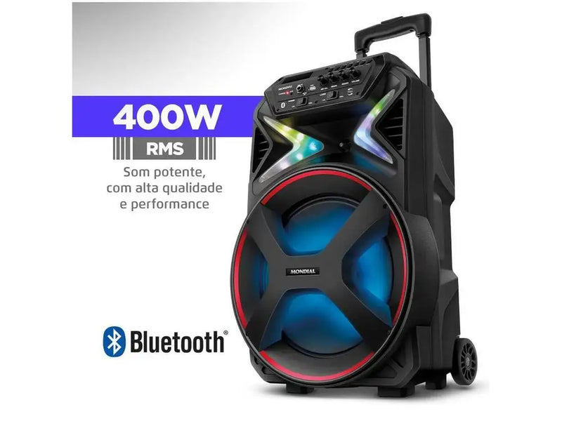 Caixa de Som Bluetooth Portátil Amplificada USB 400W CM-400 Mondial