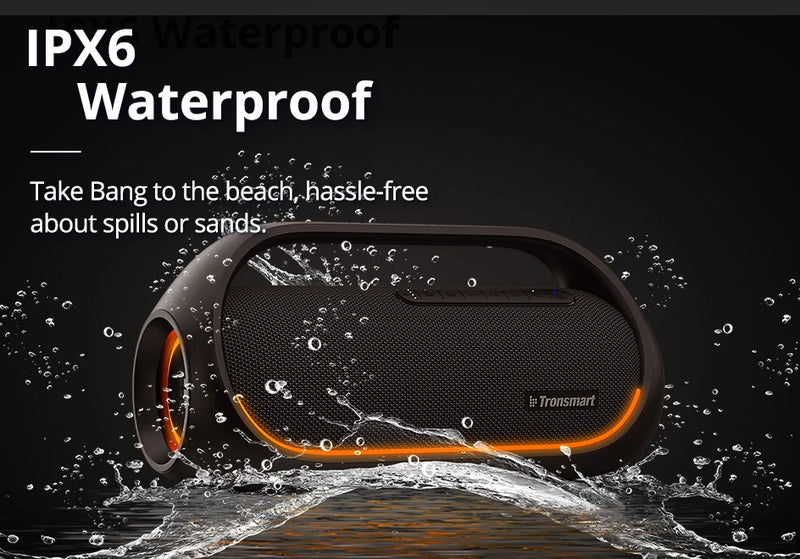 Tronsmart Bang Speaker 60W Bluetooth com Áudio Hi-Res, Bass Potente, Controle por App, Alça Portátil.